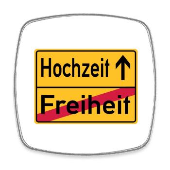 Hochzeit Freiheit Abschied Feier Schild - Viereckiger Kühlschrankmagnet - Weiß - Vorne