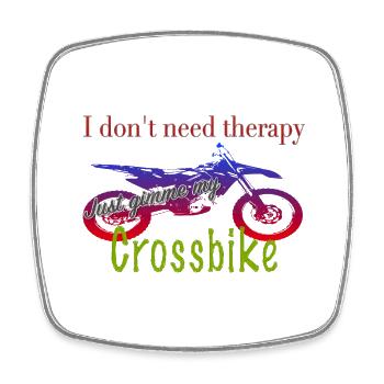 Crossbike auto-thérapeutique - Magnet carré - blanc - Devant