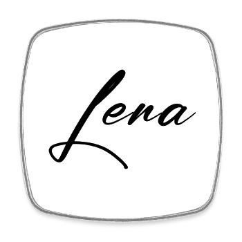 lena - Viereckiger Kühlschrankmagnet - Weiß - Vorne