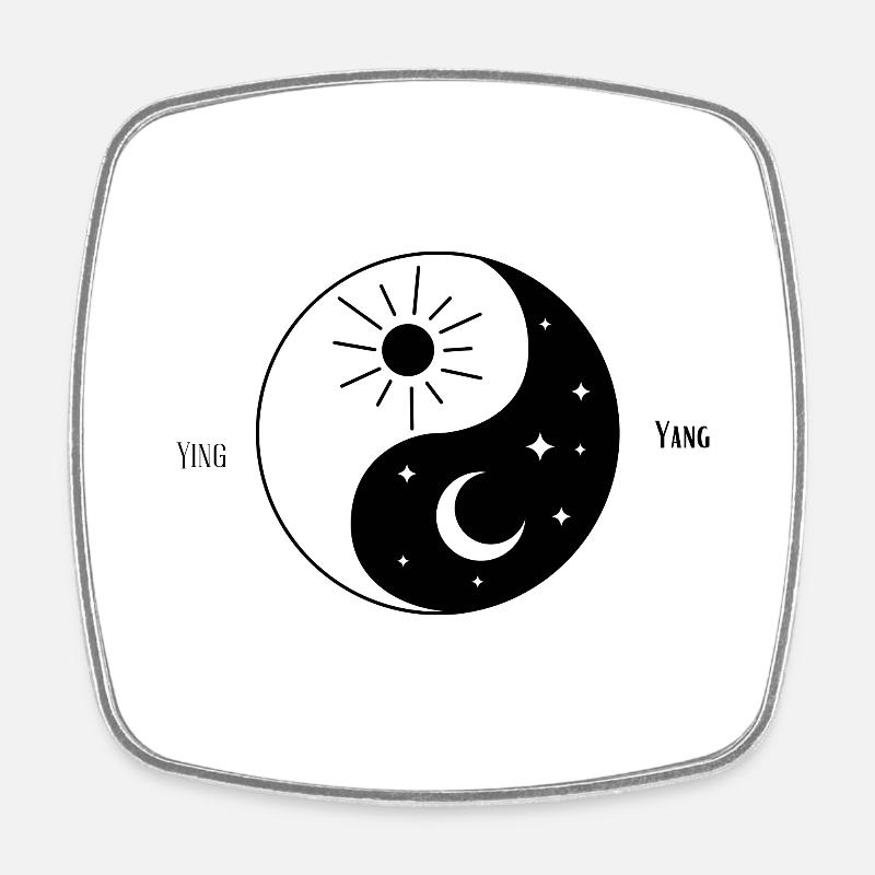 Ying Yang - Magnet carré - blanc