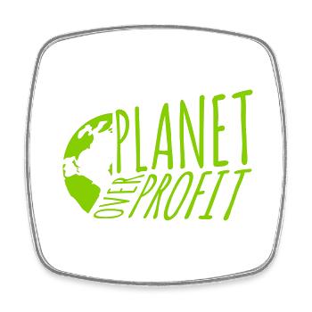 Planète sur le devis de profit - Magnet carré - blanc - Devant