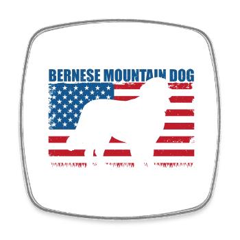 Berner Sennenhund - Viereckiger Kühlschrankmagnet - Weiß - Vorne