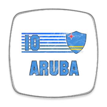 Aruba Fußball Mannschaft - Viereckiger Kühlschrankmagnet - Weiß - Vorne