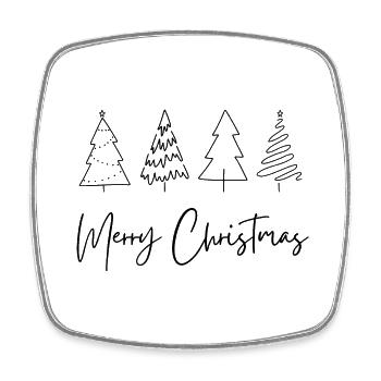 Schlicht Elegante Weihnachtsartikel - Viereckiger Kühlschrankmagnet - Weiß - Vorne