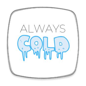 COLD !!! - Viereckiger Kühlschrankmagnet - Weiß - Vorne