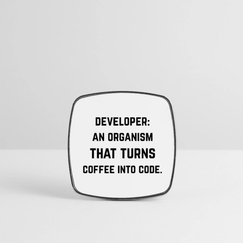 Developer: organization turning coffee into code Square fridge magnet