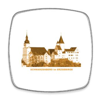 Schwarzenberg Castle Church Erzgebirge Saxony - Square fridge magnet - white - Front