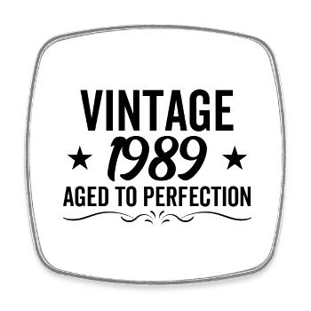 Millésime 1989 Vieilli à la perfection - Magnet carré - blanc - Devant