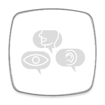 Hören Sehen Sprechen Sprechblasen - Viereckiger Kühlschrankmagnet - Weiß - Vorne
