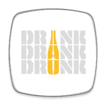 drink drank drunk Zitat - Viereckiger Kühlschrankmagnet - Weiß - Vorne