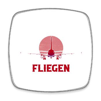 Der tut nix der will nur fliegen Flugzeug Pilot - Viereckiger Kühlschrankmagnet - Weiß - Vorne