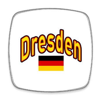 Dresde drapeau de l’Allemagne - Magnet carré - blanc - Devant