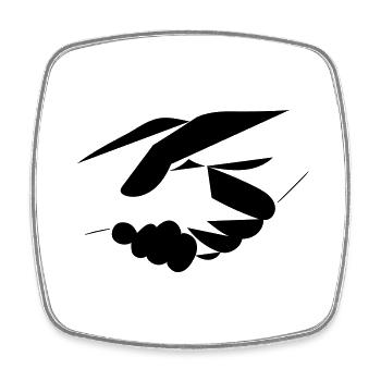 Handshake - Viereckiger Kühlschrankmagnet - Weiß - Vorne