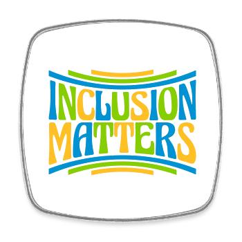 inclusion matters Logo Quote - Square fridge magnet - white - Front