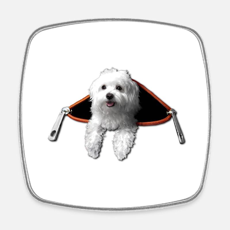 Maltese - Square fridge magnet - white