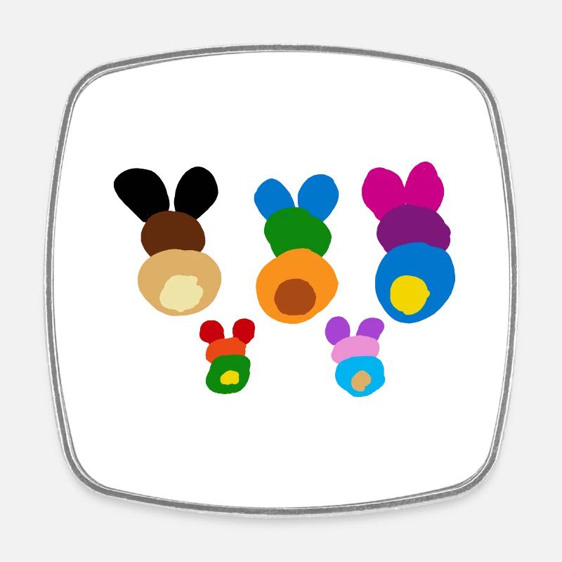 Rabbit Family 5 Image5 - Square fridge magnet - white
