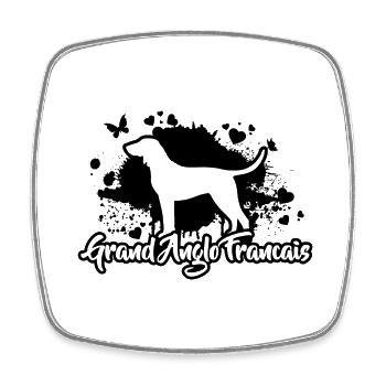GRAND ANGLO FRANCAIS Chiens de chasse Chiens Wilsigns - Magnet carré - blanc - Devant