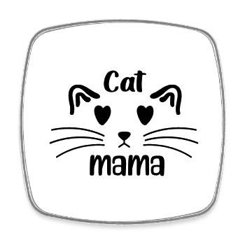Maman chat - Magnet carré - blanc - Devant