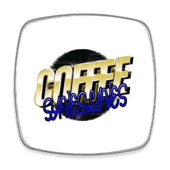 mug gift idea funny cool happy office morning - Viereckiger Kühlschrankmagnet - Weiß - Vorne