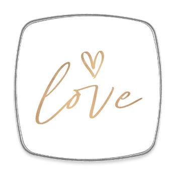 Liebe Liebe - Viereckiger Kühlschrankmagnet - Weiß - Vorne