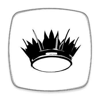 Crown Symbol King and Queen Love Vector 3 - Square fridge magnet - white - Front