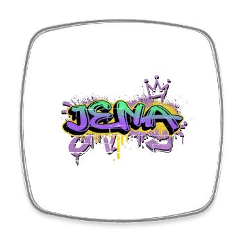 Jena Deutschland Stadt Graffiti Spray Sprayer - Viereckiger Kühlschrankmagnet - Weiß - Vorne