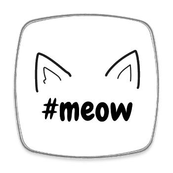#meow - Viereckiger Kühlschrankmagnet - Weiß - Vorne