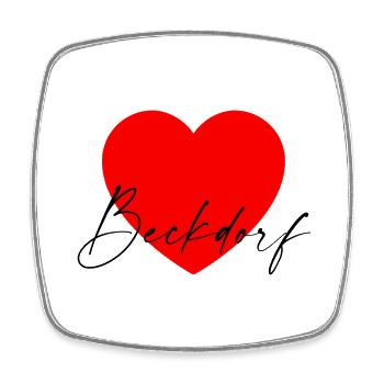 i Love Beckdorf - Viereckiger Kühlschrankmagnet - Weiß - Vorne