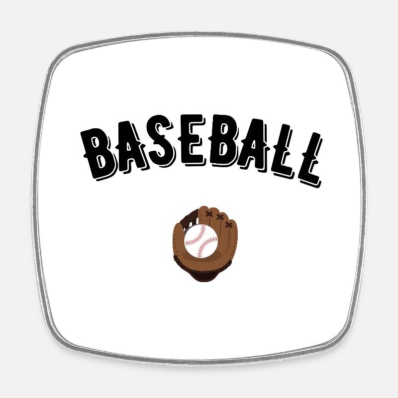 Baseball - Viereckiger Kühlschrankmagnet - Weiß
