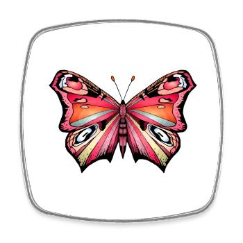 Bunter Schmetterling - Viereckiger Kühlschrankmagnet - Weiß - Vorne