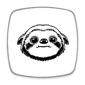 Mignon paresseux Kawaii Cartoon Animal Love 8 - Magnet carré - blanc - Devant