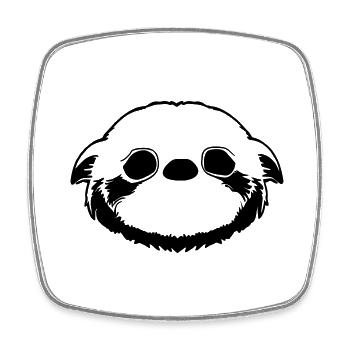 Mignon paresseux Kawaii Dessin animé Amour Animal Vector - Magnet carré - blanc - Devant