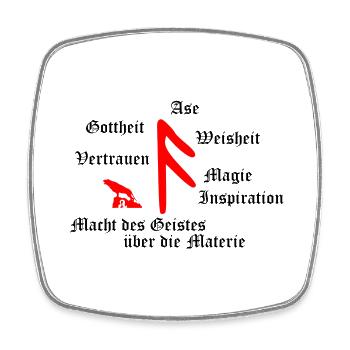 Runa "Ansuz" (ger.) - Viereckiger Kühlschrankmagnet - Weiß - Vorne
