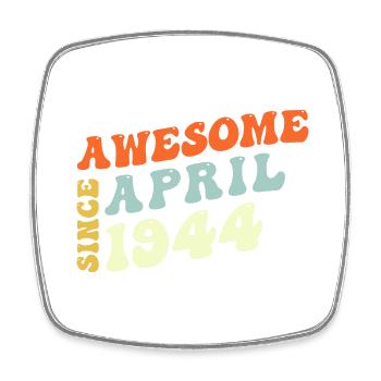Groovy 79 Jahre alt genial seit April 1944 79. - Viereckiger Kühlschrankmagnet - Weiß - Vorne