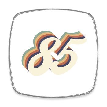 85th anniversary vintage - Square fridge magnet - white - Front
