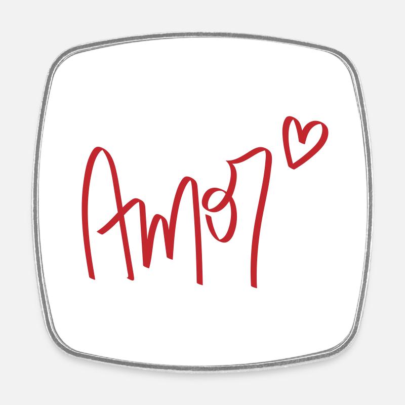 Amor ❤️️ - Magnet carré - blanc