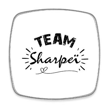 Team Sharpei, idée cadeau pour amis des chiens - Magnet carré - blanc - Devant