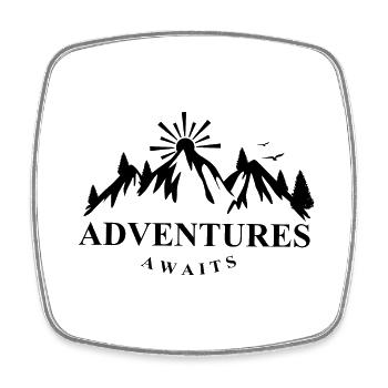 Adventure Travel Hiking Mountain - Square fridge magnet - white - Front