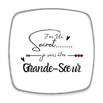 Je vais être grande sœur - Magnet carré - blanc - Devant