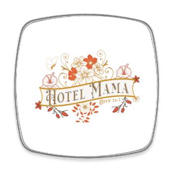 Hotel Mama - Muttertag - Lustiges Shirt - Viereckiger Kühlschrankmagnet - Weiß - Vorne