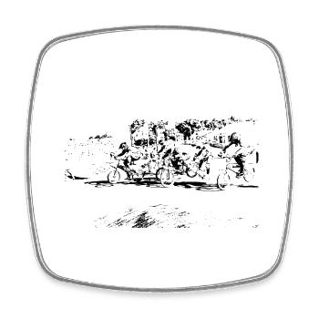 bmx race racing - Magnet carré - blanc - Devant