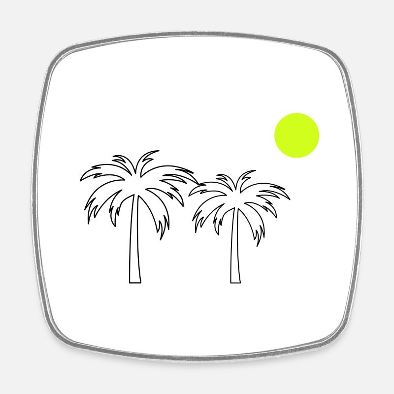 Palmen - Viereckiger Kühlschrankmagnet - Weiß