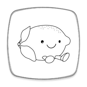 Lemon sweet - Square fridge magnet - white - Front
