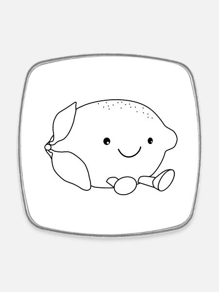 Lemon sweet - Square fridge magnet - white