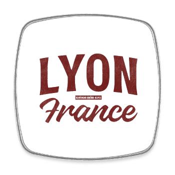Lyon, France - Square fridge magnet - white - Front