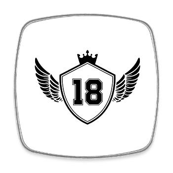18 wappen - Viereckiger Kühlschrankmagnet - Weiß - Vorne