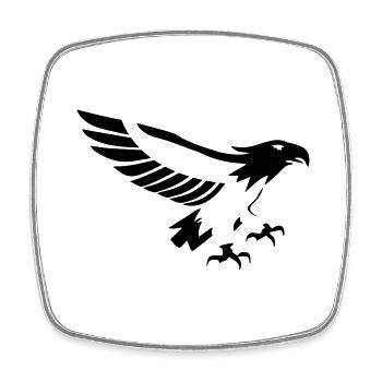 vole d'aigle puissant- 14 - Magnet carré - blanc - Devant