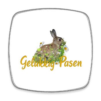 gelukkig pasen Frohe Ostern - Viereckiger Kühlschrankmagnet - Weiß - Vorne