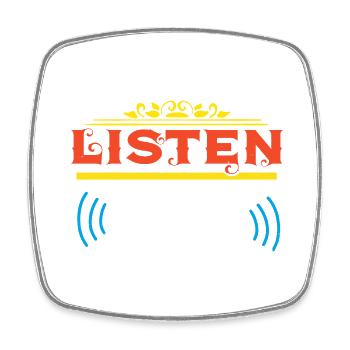 LISTEN TO US - Square fridge magnet - white - Front