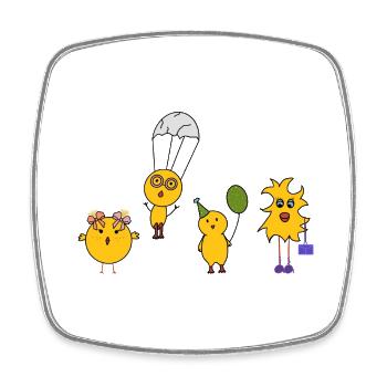 Poussins de Pâques - Magnet carré - blanc - Devant
